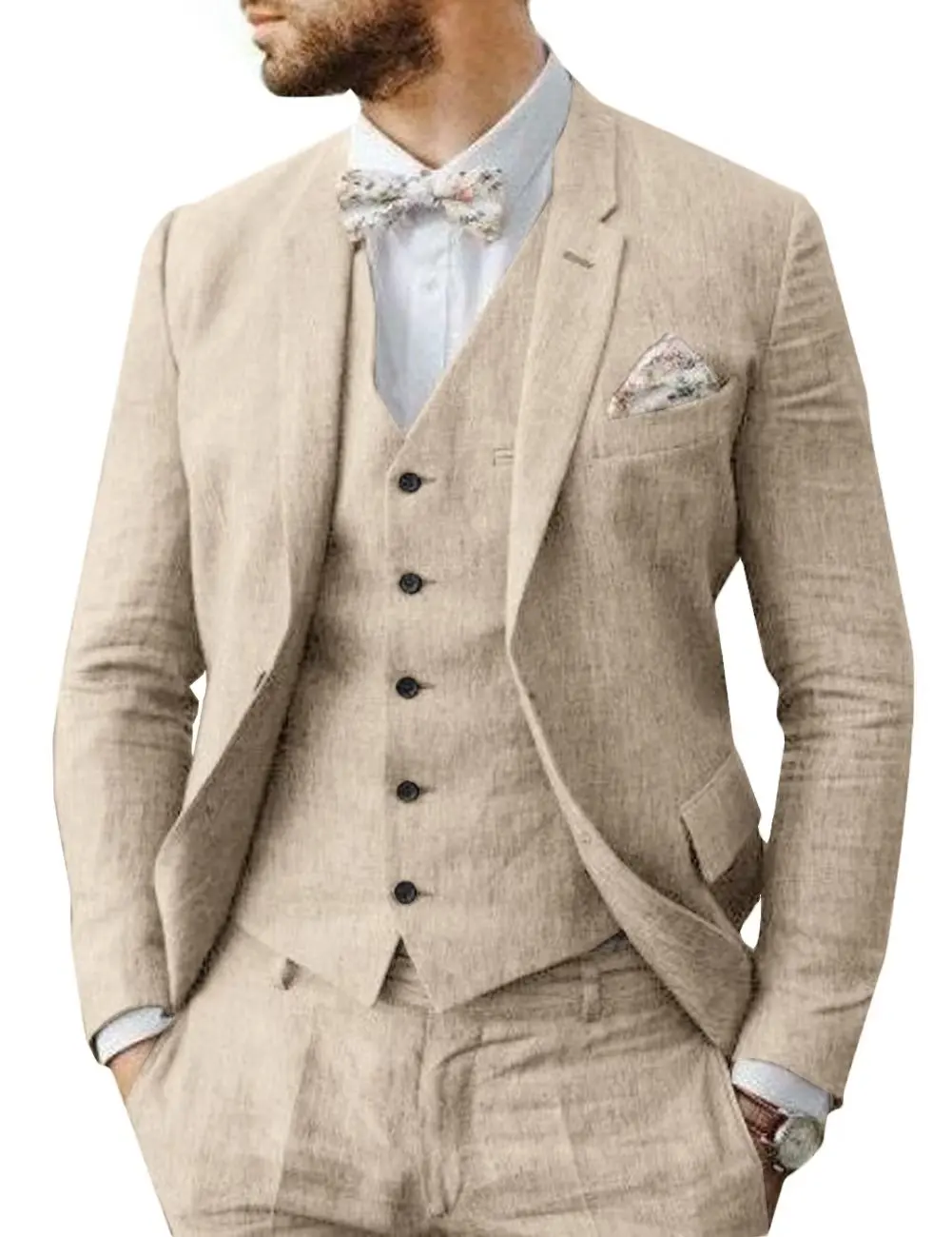 3PCS Summer Linen Male Blazer Set Solid Color Notch Lapel Formal Tuxedo Groom Beach Business Party Men Suits Jacket+Vest+Pants
3PCS Summer Linen Male Blazer Set Solid Color Notch Lapel Formal Tuxedo Groom Beach Business Party Men Suits Jacket+Vest+Pants