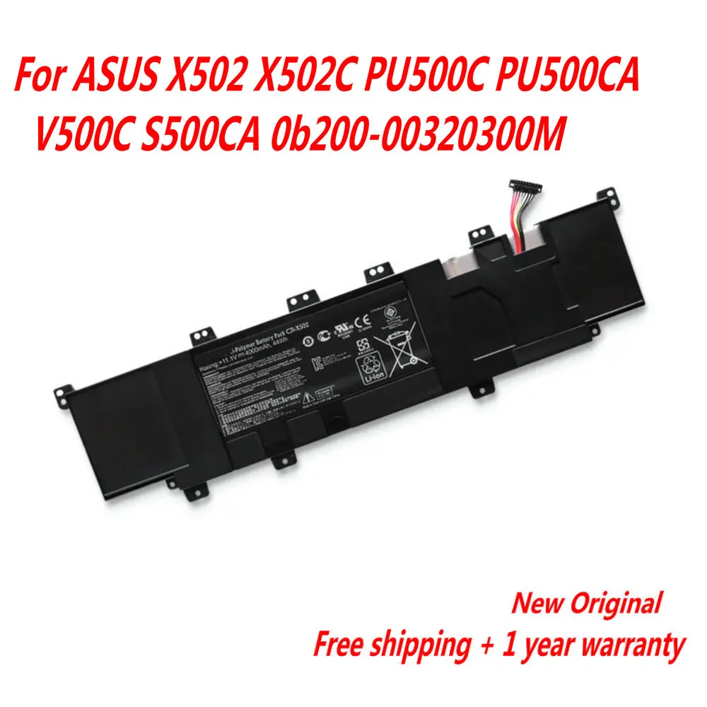 Оригинальный аккумулятор для ноутбука Asus VivoBook X502 X502C X502CA S500 S500C S500CA V500C PU500C PU500CA, емкостью 11,1 В и 44 Втч, модель C21-X502.
