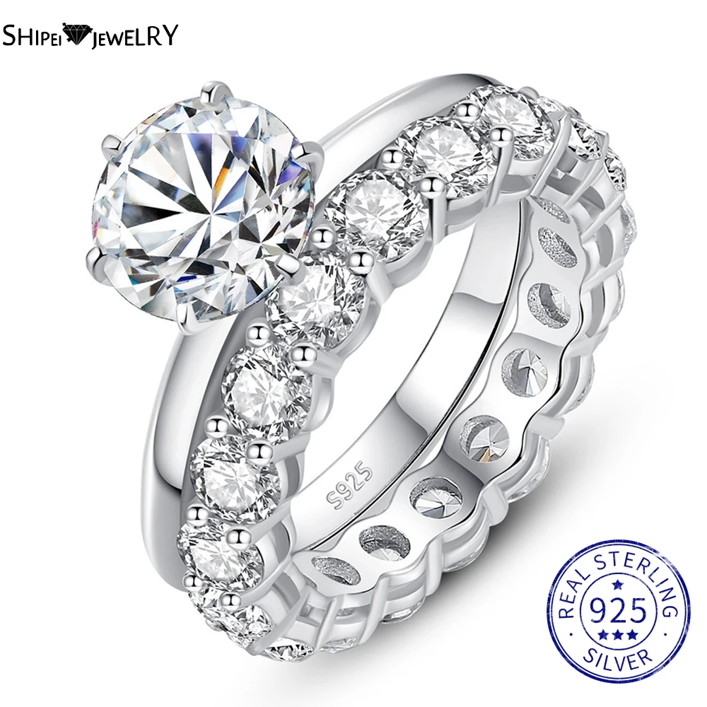 Shipei 100% 925 Sterling Silver Round 2CT Created Moissanite Diamonds Gemstone Wedding Engagement Couple Ring Set Fine Jewelry
Shipei 100% 925 Sterling Silver Round 2CT Created Moissanite Diamonds Gemstone Wedding Engagement Couple Ring Set Fine Jewelry