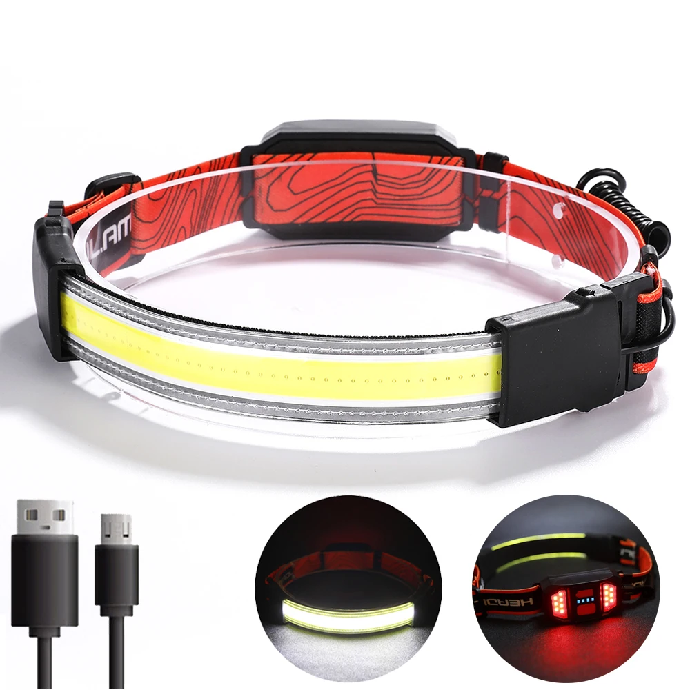 COB LED Headlamp Riding Headlamp Head Torch Light 1200mAh USB Rechargeable Work Light 3 Modes Red Warning Strobe Camping Light
COB LED Headlamp Riding Headlamp Head Torch Light 1200mAh USB Rechargeable Work Light 3 Modes Red Warning Strobe Camping Light