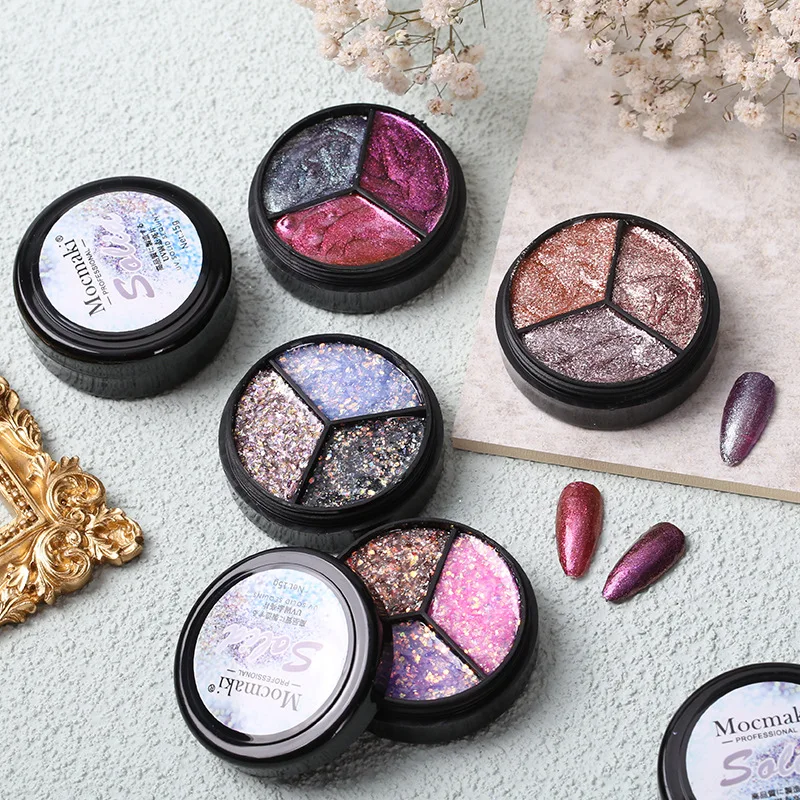 Блестящий Твердый Гель-лак для ногтей, 3 в 1 
Блестящий Твердый Гель-лак для ногтей, 3 в 1