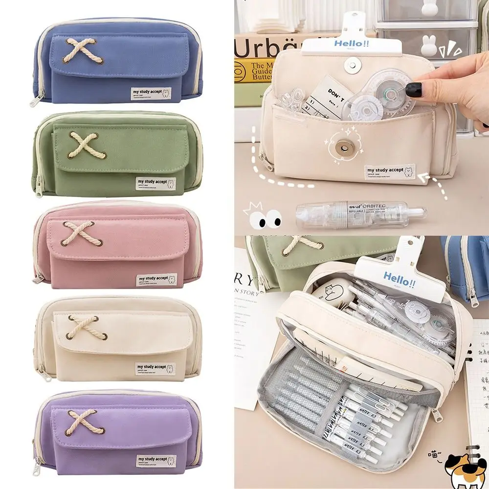 Large Capacity Three-layer Pencil Bag Stationery Holder Box Aesthetic Canvas Pen Case Zipper Pencil Pouch School Supplies
Large Capacity Three-layer Pencil Bag Stationery Holder Box Aesthetic Canvas Pen Case Zipper Pencil Pouch School Supplies