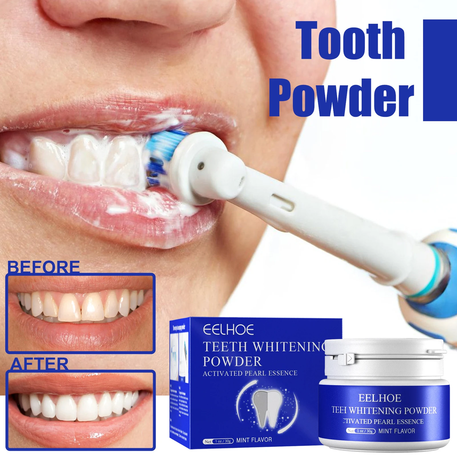 30ml Tooth Whitening Tooth Powder Remove Smoke StainsCoffee Stains Tea Stains Freshen Bad Breath Oral Hygiene Tooth Care
30ml Tooth Whitening Tooth Powder Remove Smoke StainsCoffee Stains Tea Stains Freshen Bad Breath Oral Hygiene Tooth Care