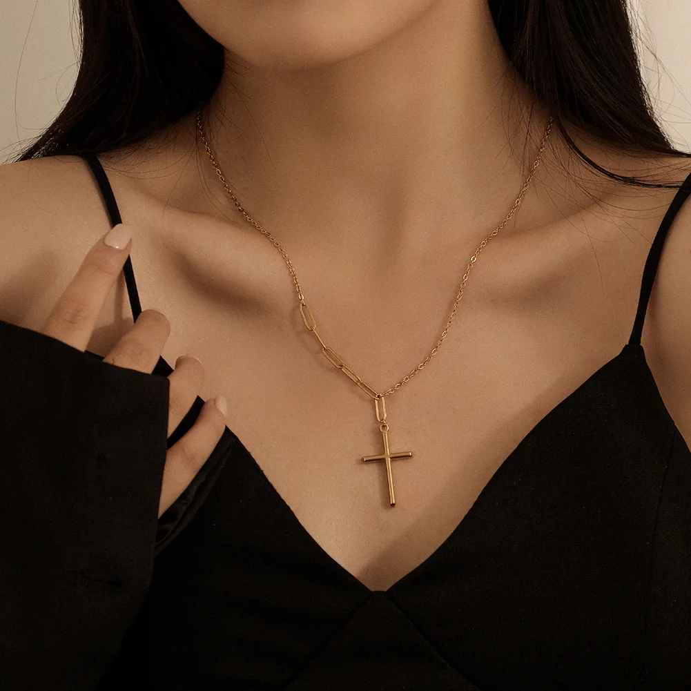 2022 New Fashion Simple Gold Stainless Steel Guardian Cross Pendant Personality Ladies Necklace Memorial Day Jewelry Gift
2022 New Fashion Simple Gold Stainless Steel Guardian Cross Pendant Personality Ladies Necklace Memorial Day Jewelry Gift