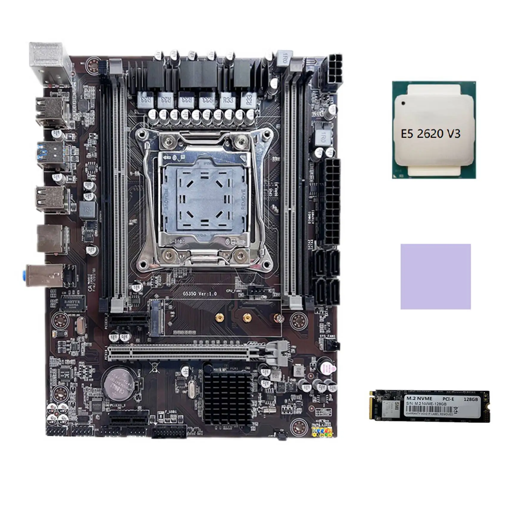 X99 Motherboard LGA2011-3 Computer Motherboard Support DDR4 ECC RAM with E5 2620 V3 CPU+M.2 NVME SSD 128G+Thermal Pad
X99 Motherboard LGA2011-3 Computer Motherboard Support DDR4 ECC RAM with E5 2620 V3 CPU+M.2 NVME SSD 128G+Thermal Pad