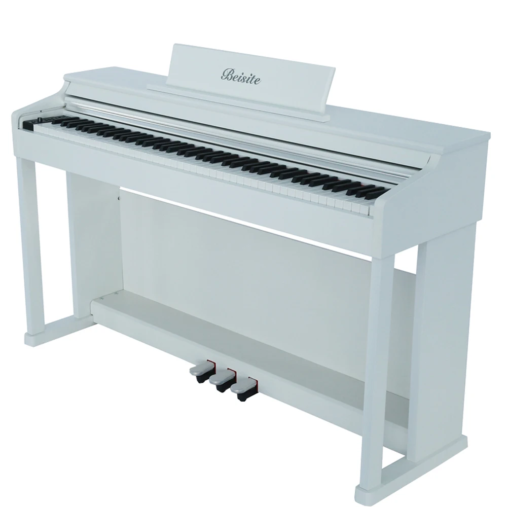 

Wholesale white grand stand piano hammer 88 keyboards electric digital piano from China