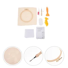Punch Needle Kit Coaster Embroidery Diy Starter Material Kits Crochet Cloth Fabric Supplies Rug Toolmaterials Poke Pad Cup