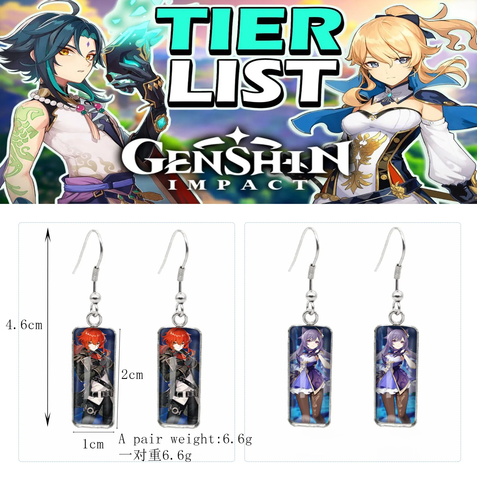 Anime Acrylic Drop Earrings Genshin Impact Figure Handcraft Epoxy Hook Earrings Women Men Cosplay Jewelry Accessories Gift
Anime Acrylic Drop Earrings Genshin Impact Figure Handcraft Epoxy Hook Earrings Women Men Cosplay Jewelry Accessories Gift