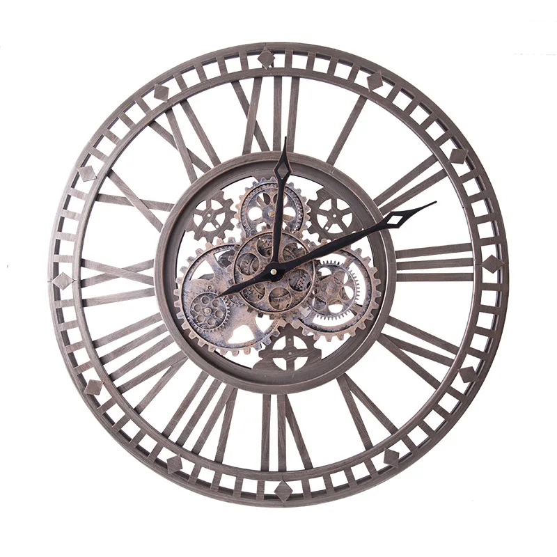 American Vintage Gear Wall Clock European Metal Art Wall Clock Living Room Decoration Creative Pointer Quartz Clock
American Vintage Gear Wall Clock European Metal Art Wall Clock Living Room Decoration Creative Pointer Quartz Clock