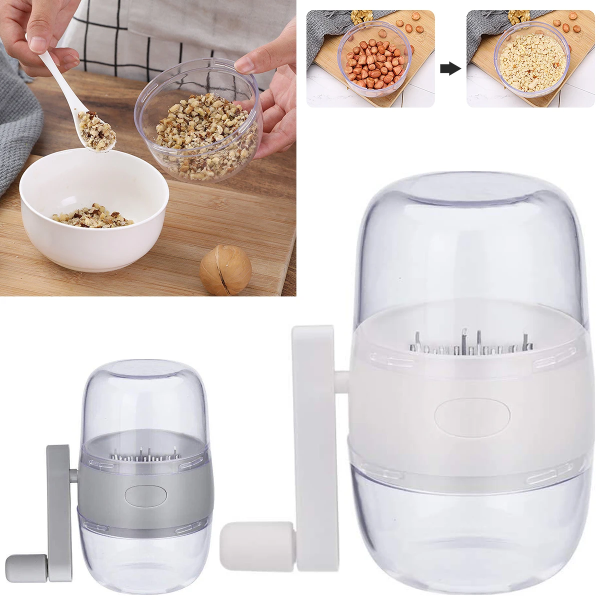 

Manual Nut Grinder Garlic Chopper Multifunctional Dried Fruit Crusher Peanut Masher Pepper Mill Grinding Device Kitchen Tools