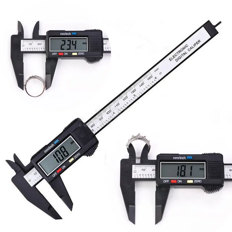 Digital Caliper 6 Inch Electronic Vernier Caliper 100mm Calliper Micrometer Digital Ruler Measuring Tool 150mm 0.1mm
Digital Caliper 6 Inch Electronic Vernier Caliper 100mm Calliper Micrometer Digital Ruler Measuring Tool 150mm 0.1mm