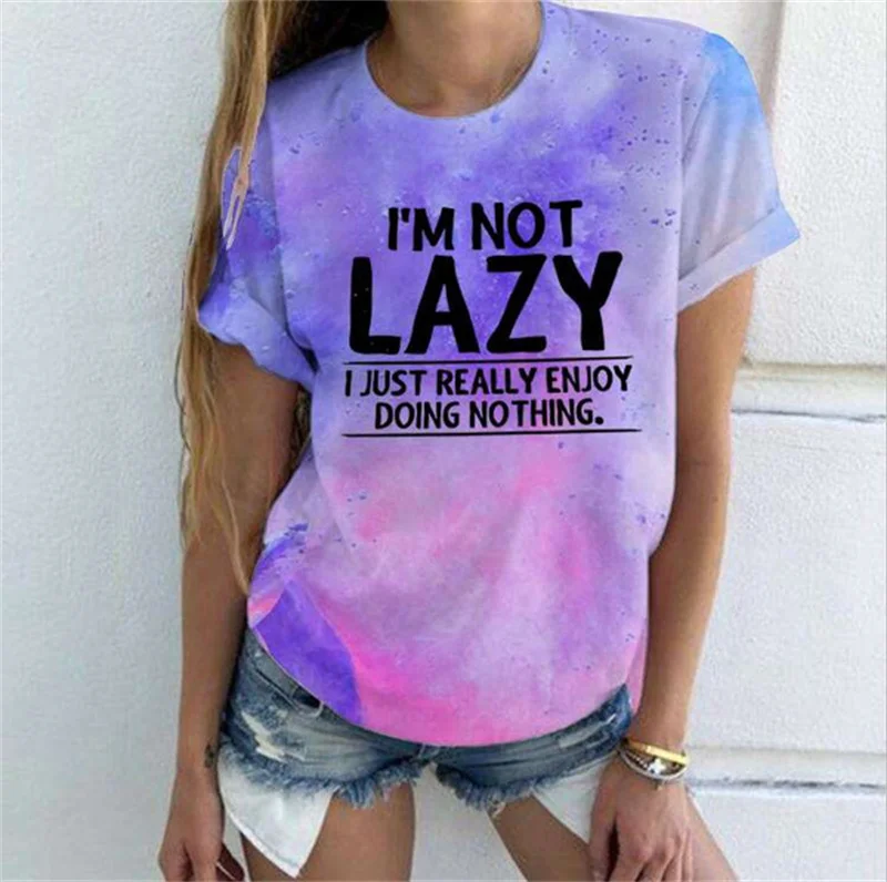 Funny I'm Not Lazy Print T-shirts for Women Summer Round Neck Tee Shirt Femme Fashion Casual T-shirts Tie Dye Tshirt Y2k Tops
Funny I'm Not Lazy Print T-shirts for Women Summer Round Neck Tee Shirt Femme Fashion Casual T-shirts Tie Dye Tshirt Y2k Tops