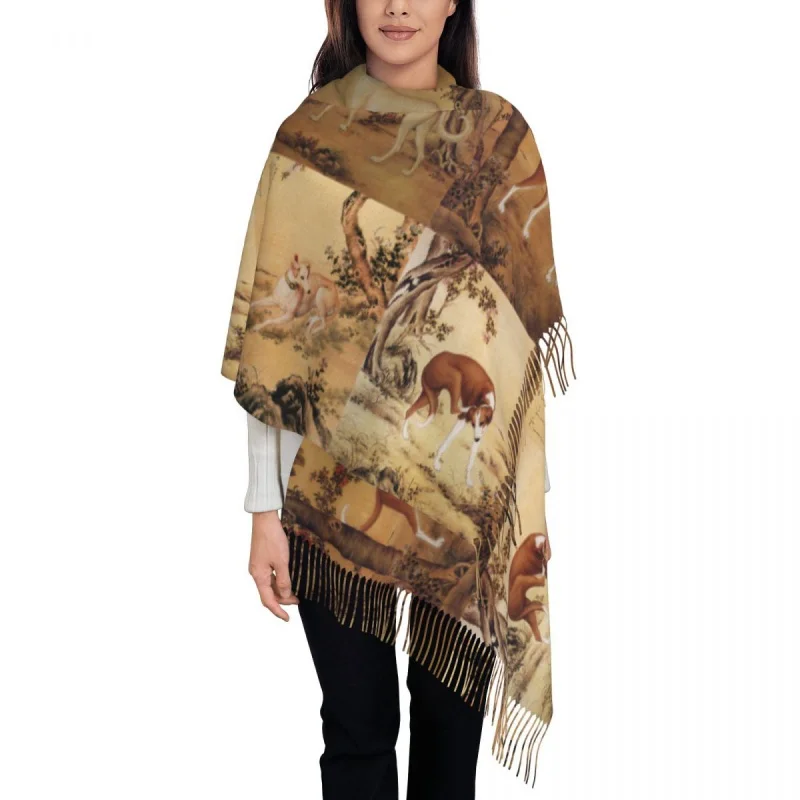 Female Long Vintage Greyhound Sihthound Chinese Painting Scarves Winter Fall Thick Warm Tassel Shawl Wraps Dog Animal Art Scarf
Female Long Vintage Greyhound Sihthound Chinese Painting Scarves Winter Fall Thick Warm Tassel Shawl Wraps Dog Animal Art Scarf