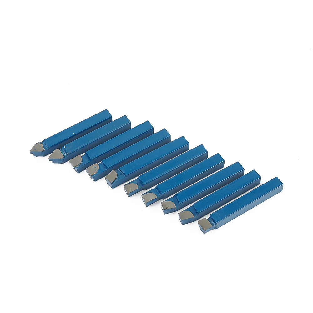 10Pcs 1/4" Carbide Tip Tipped Cutter Tool Bit Cutter Set Metal Lathe Tool Blue For CNC Lathe Turning Tool Boring Bit
10Pcs 1/4" Carbide Tip Tipped Cutter Tool Bit Cutter Set Metal Lathe Tool Blue For CNC Lathe Turning Tool Boring Bit