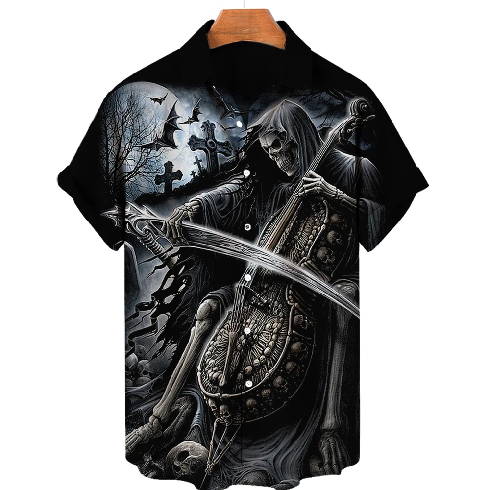 New 3D Demon Skull Print Men's Shirt Vintage Hawaiian Lapel Shirt Summer Premium Short Sleeve Casual Hip Hop Plus Size Loose Top
New 3D Demon Skull Print Men's Shirt Vintage Hawaiian Lapel Shirt Summer Premium Short Sleeve Casual Hip Hop Plus Size Loose Top