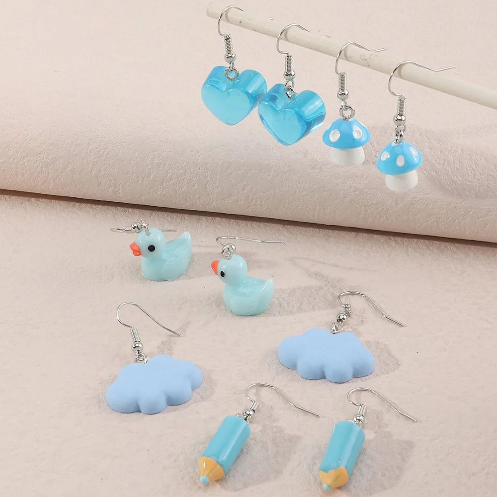 5PRS/SET Wholesale Super Cute Pink Purple Mushroom Duck Animals Heart Cloud Dangle Drop Small Earrings for Women Girls Gifts
5PRS/SET Wholesale Super Cute Pink Purple Mushroom Duck Animals Heart Cloud Dangle Drop Small Earrings for Women Girls Gifts