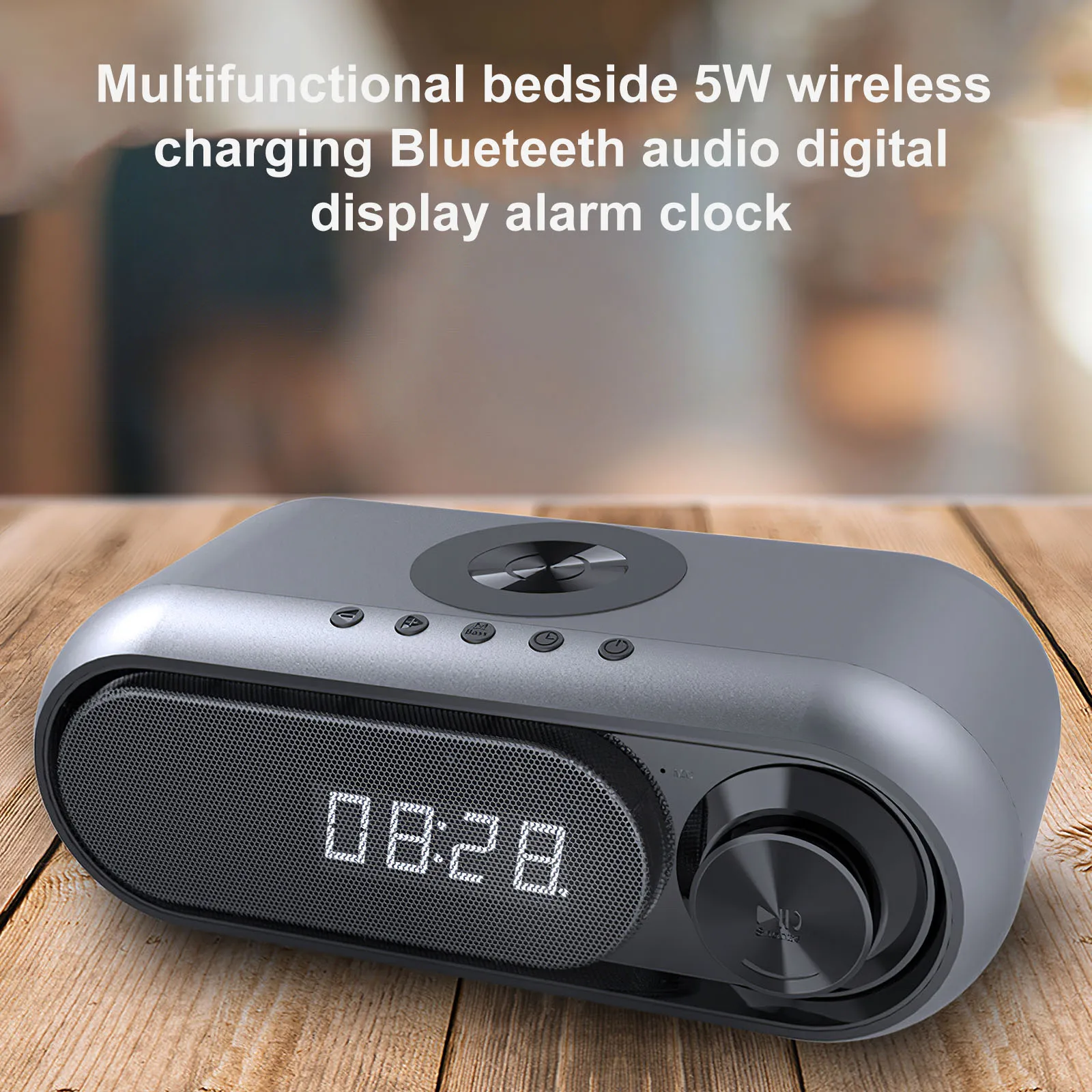Bedside Wireless Charging Bluetooth Audio 5W Stereo Multifunctional LED Bass Speaker with Digital Display Alarm Clock USB Radio
Bedside Wireless Charging Bluetooth Audio 5W Stereo Multifunctional LED Bass Speaker with Digital Display Alarm Clock USB Radio