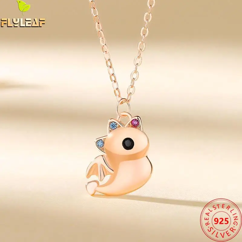 Real 925 Sterling Silver Jewelry Cute Flying Dragon Pendant Necklace Women Rose Gold Original Design Teenage Girl Accessories
Real 925 Sterling Silver Jewelry Cute Flying Dragon Pendant Necklace Women Rose Gold Original Design Teenage Girl Accessories