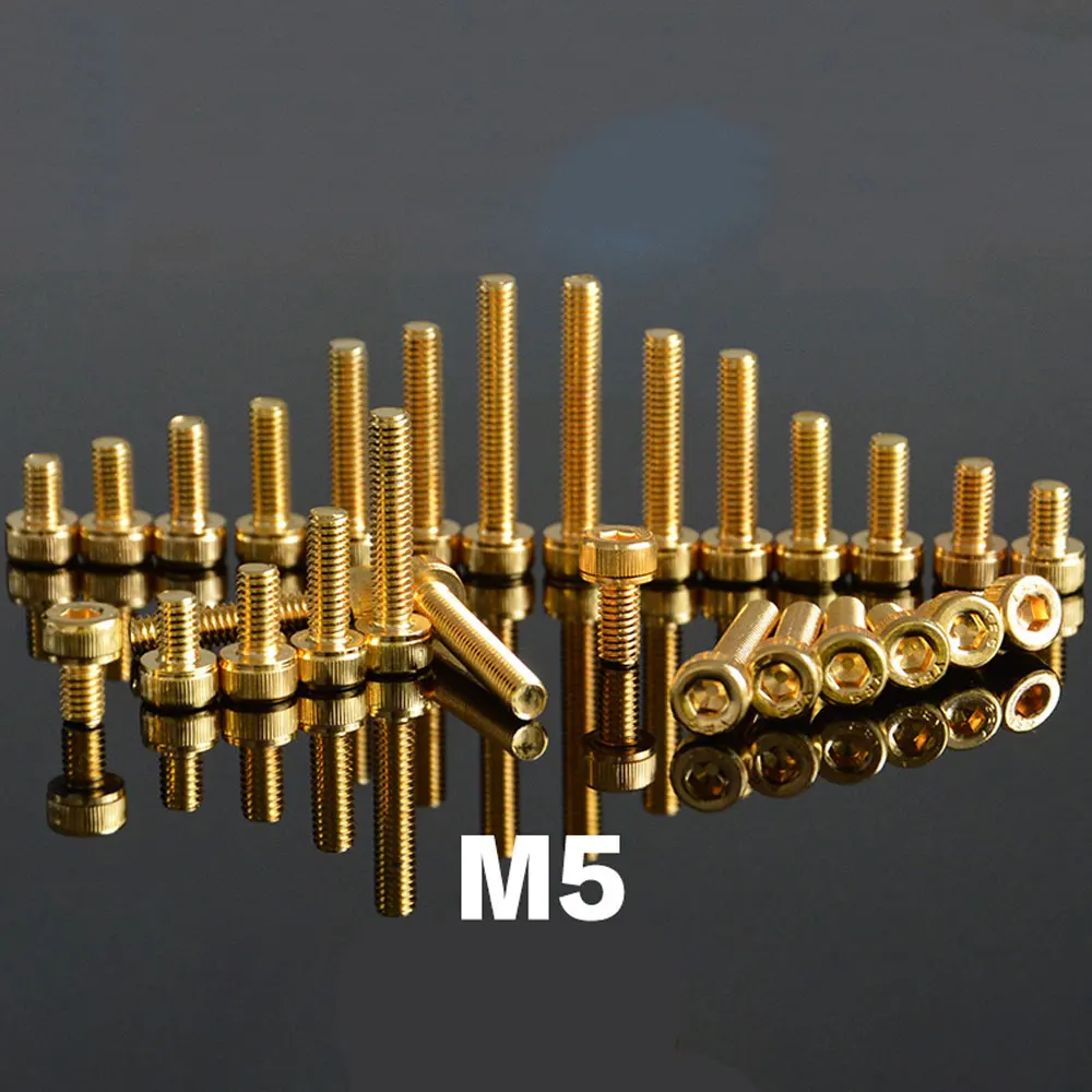 M5 x 10 12 14 16 20 25 30mm Golden 12.9 Grade Alloy Steel Hex Socket Cap Head Screw DIY Car Model Furniture Fastener
M5 x 10 12 14 16 20 25 30mm Golden 12.9 Grade Alloy Steel Hex Socket Cap Head Screw DIY Car Model Furniture Fastener