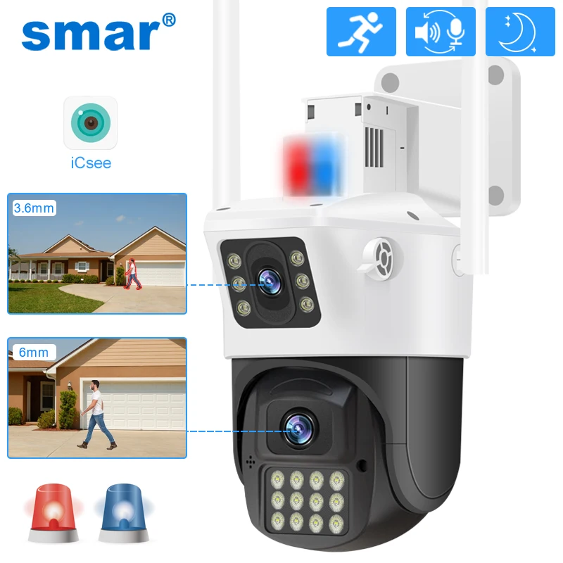 Smar 4MP PTZ WiFi Camera With Dual Screen Color Night Vision Outdoor CCTV Security Surveillance IP Cam Auto Tracking ICSEE APP
Smar 4MP PTZ WiFi Camera With Dual Screen Color Night Vision Outdoor CCTV Security Surveillance IP Cam Auto Tracking ICSEE APP