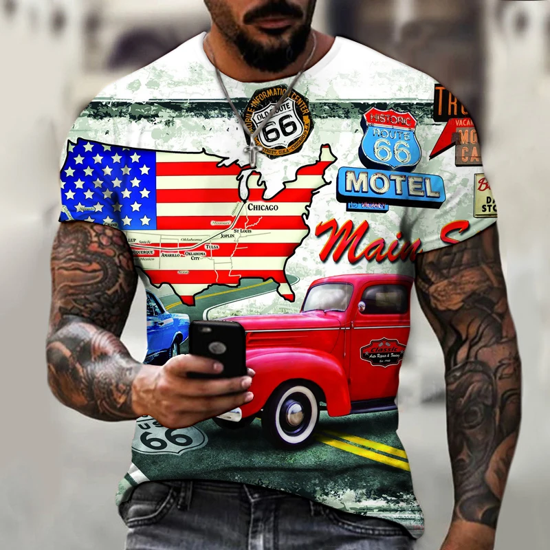 3D Printed American Route 66 Letter Summer Men's T-shirt Trendy Super-Size Homme Top Casual Hip Hop Harajuku Male Short Sleeve
3D Printed American Route 66 Letter Summer Men's T-shirt Trendy Super-Size Homme Top Casual Hip Hop Harajuku Male Short Sleeve