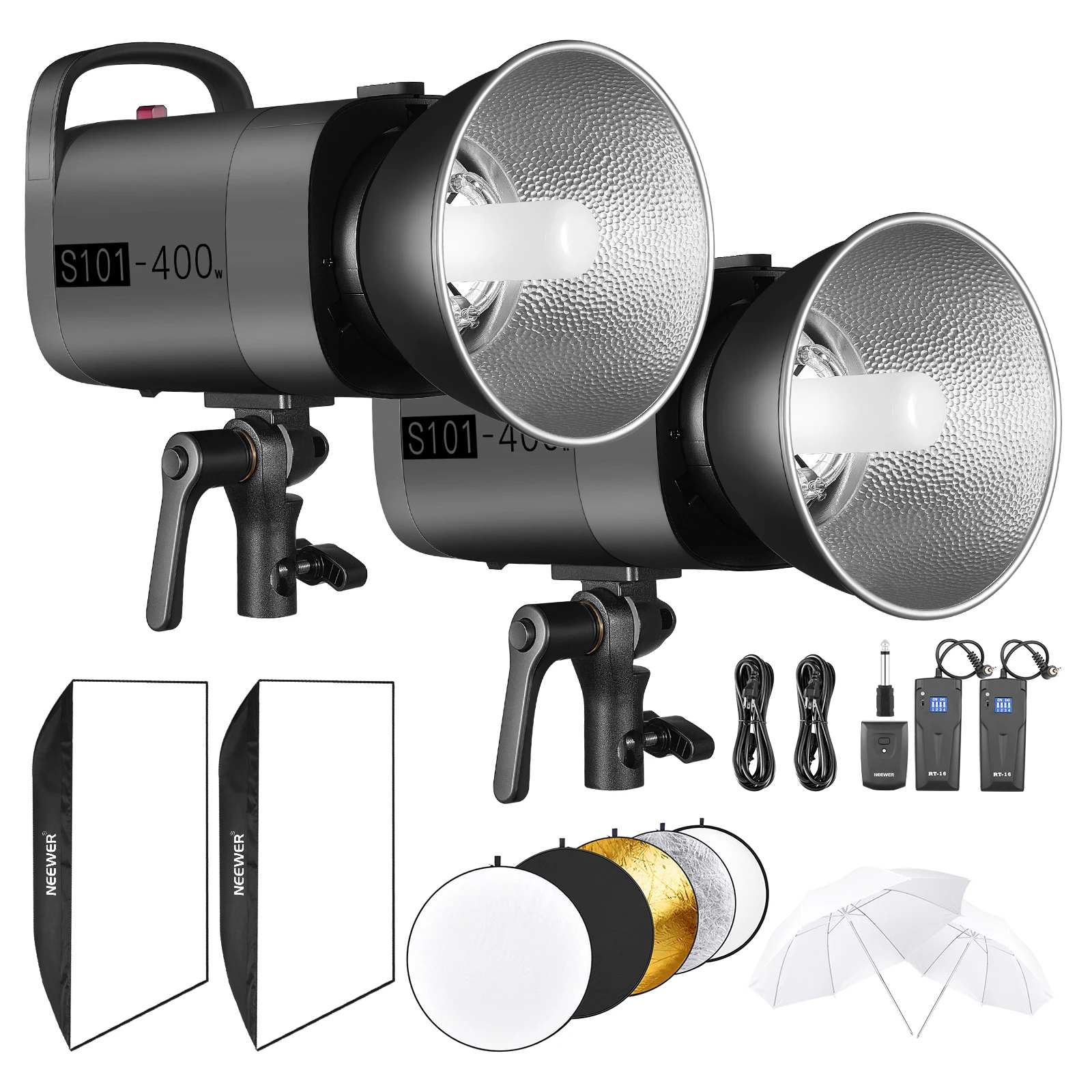 Neewer 800W Photo Studio Strobe Flash Lighting Kit: 5600K Dimmable Monolight с креплением Bowens, приемником, зонтиком, отражателем
Neewer 800W Photo Studio Strobe Flash Lighting Kit: 5600K Dimmable Monolight с креплением Bowens, приемником, зонтиком, отражателем