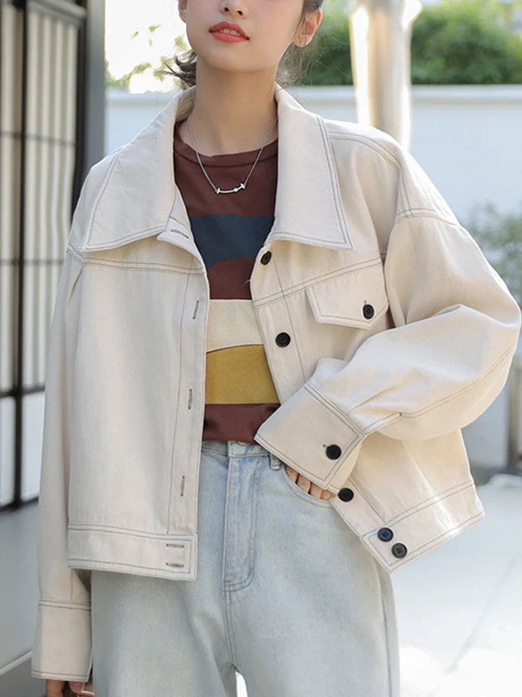 Ailegogo New Spring Autumn Women Loose Single Breasted Denim Short Jacket Streetwear Female Turndown Collar Jeans Coat Tops
Ailegogo New Spring Autumn Women Loose Single Breasted Denim Short Jacket Streetwear Female Turndown Collar Jeans Coat Tops