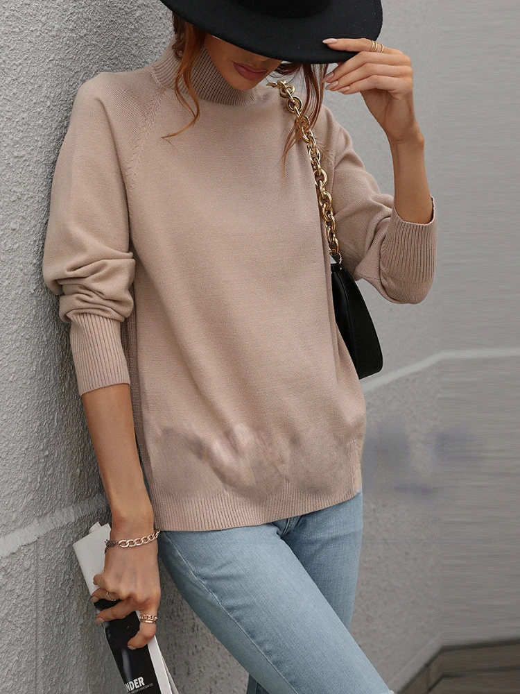 Women's Sweater Autumn/Winter New Knitwear Pullover Long Sleeve High Collar Pure Color Base Shirt Tops Women Jerseys Solid Tops
Women's Sweater Autumn/Winter New Knitwear Pullover Long Sleeve High Collar Pure Color Base Shirt Tops Women Jerseys Solid Tops
