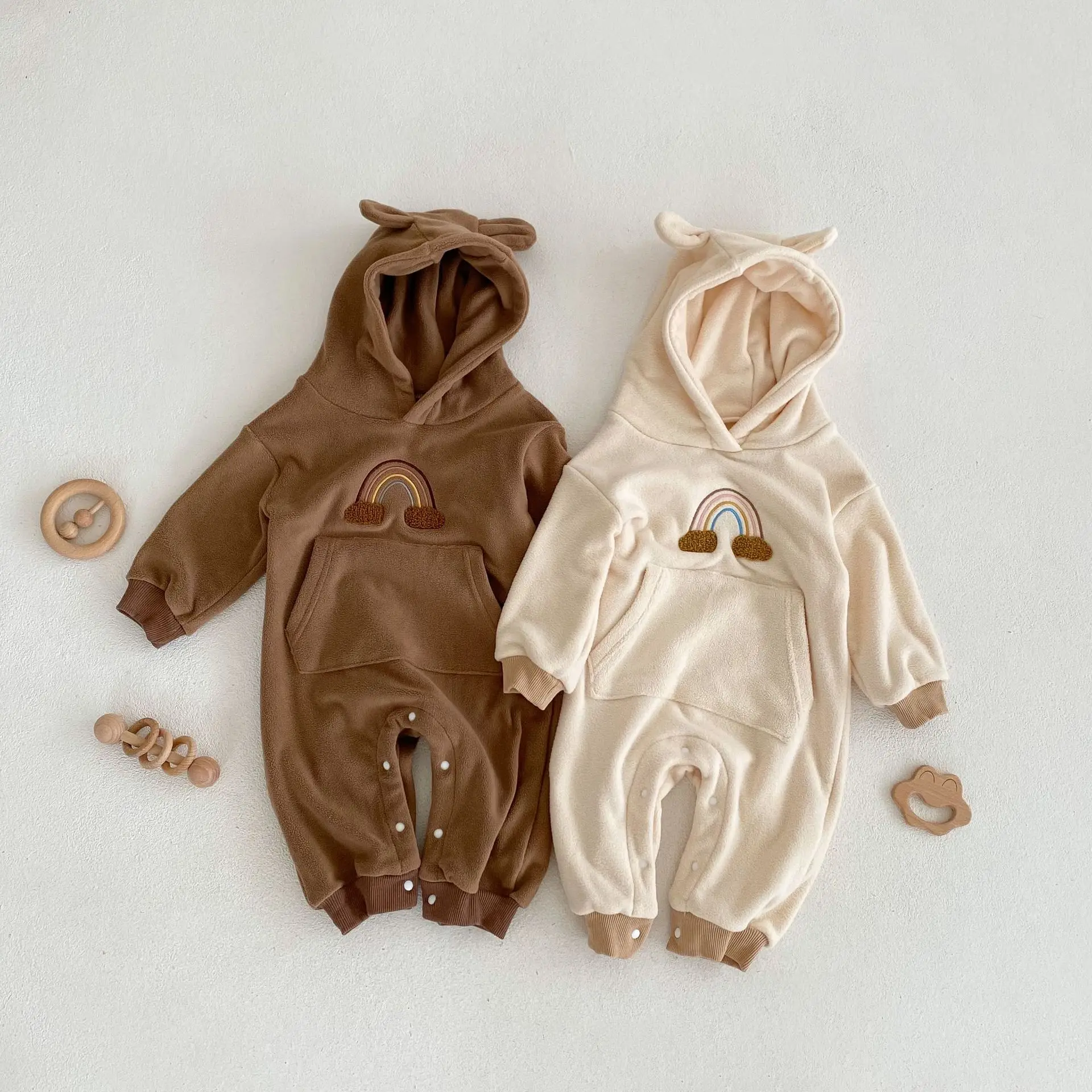 2022 Autumn Winter New Boy Girl Infant Rainbow Embroidery Romper Baby Casual Hooded Long Sleeves Jumpsuit Toddler Pocket Onesie
2022 Autumn Winter New Boy Girl Infant Rainbow Embroidery Romper Baby Casual Hooded Long Sleeves Jumpsuit Toddler Pocket Onesie