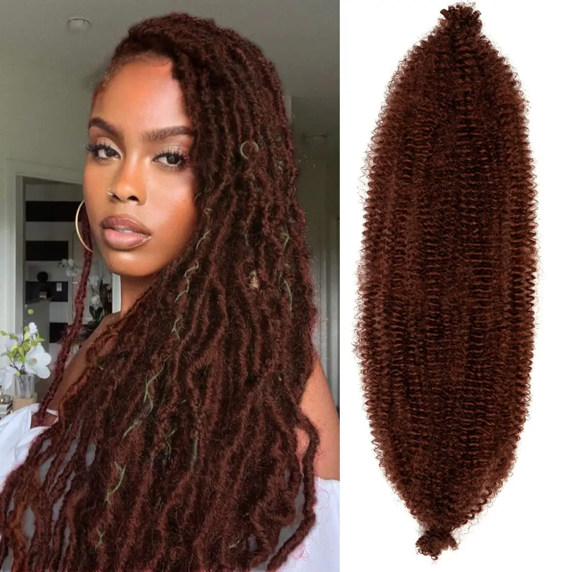 Black Star Springy Afro Twist Hair Kinky Twist Braiding Hair Pre-Separated Braids Afro Twist Hair For Butterfly Locs Braids
Black Star Springy Afro Twist Hair Kinky Twist Braiding Hair Pre-Separated Braids Afro Twist Hair For Butterfly Locs Braids