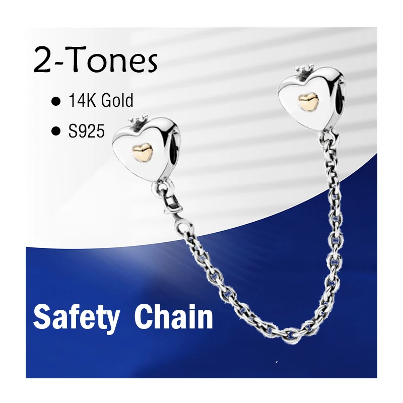 925 Sterling Silver Safety Chain Charms Beads For Bracelets Women Royal Crown Clasp 14K Gold Heart Trinkets DIY Jewelry Making
925 Sterling Silver Safety Chain Charms Beads For Bracelets Women Royal Crown Clasp 14K Gold Heart Trinkets DIY Jewelry Making