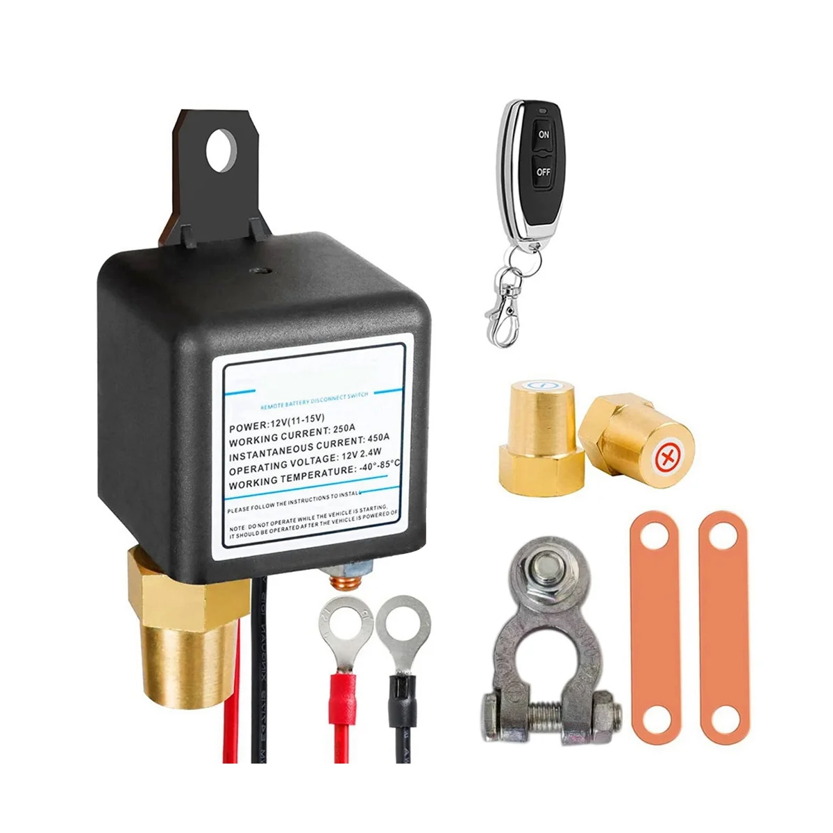 12V 250A Universal Battery Switch Relay Integrated Wireless Remote Control Disconnect Cut Off Isolator Switch 1
12V 250A Universal Battery Switch Relay Integrated Wireless Remote Control Disconnect Cut Off Isolator Switch 1