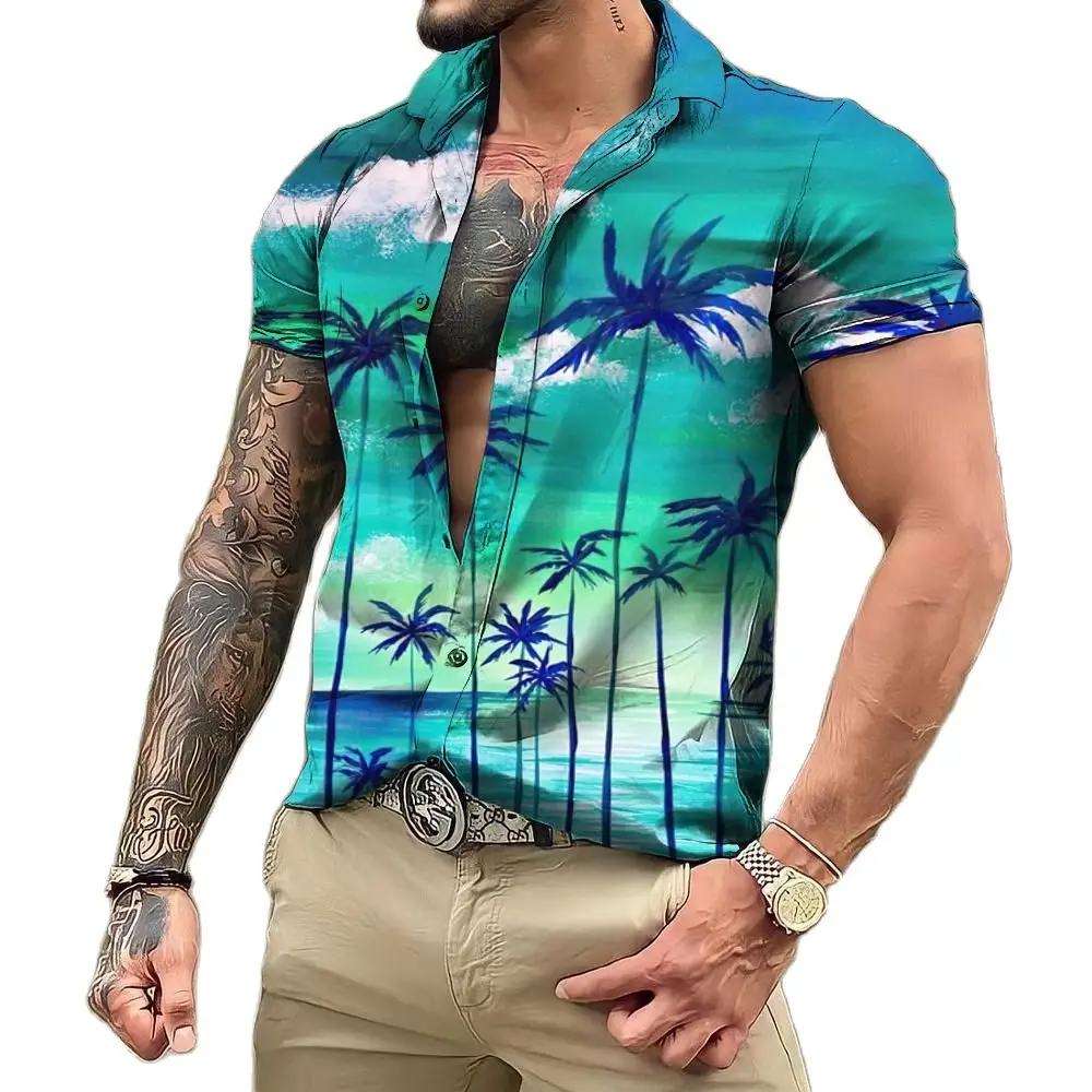 Summer Hawaiian Shirt For Men Short Sleeve Aloha Tee 3D Coconut Tree Print T-Shirts Casual Beach Holiday Blouse Oversized Tops
Summer Hawaiian Shirt For Men Short Sleeve Aloha Tee 3D Coconut Tree Print T-Shirts Casual Beach Holiday Blouse Oversized Tops