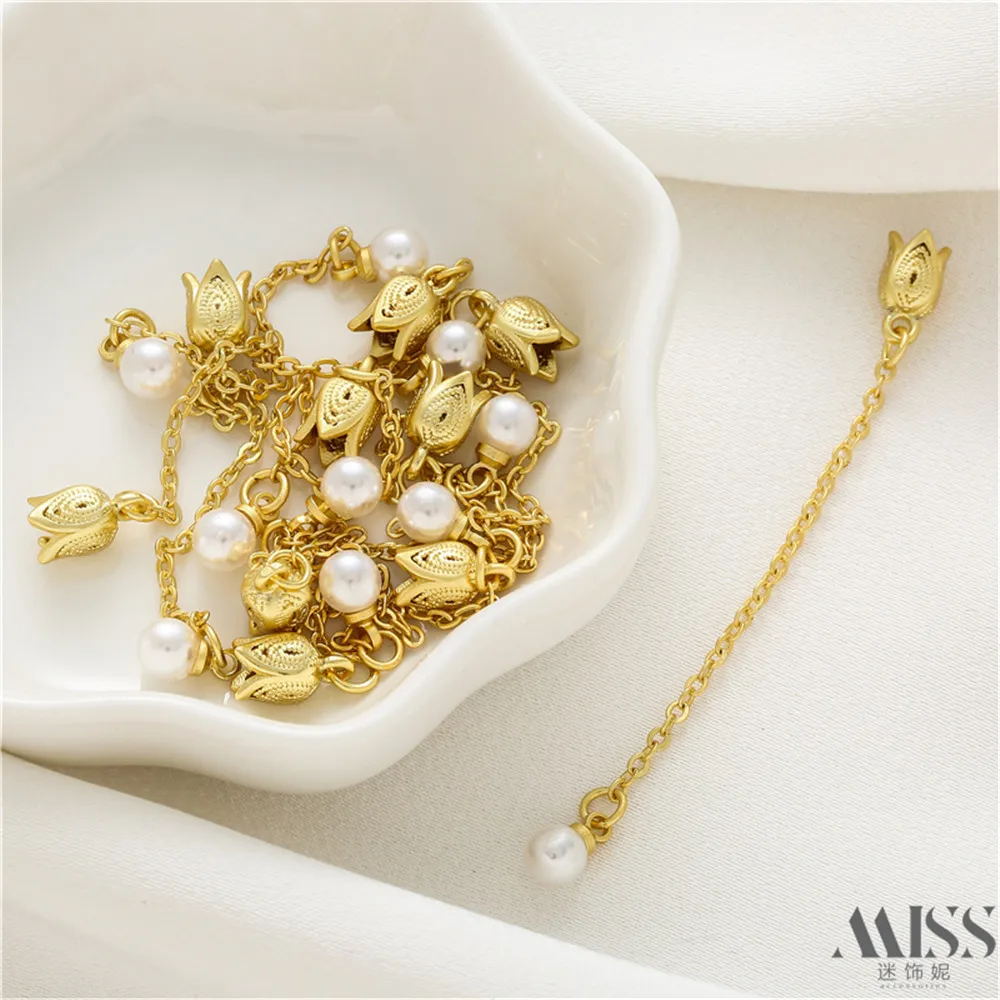 Antique gold bud beaded handmade short chain earring bracelet necklace adjustable extension chain DIY jewelry accessories
Antique gold bud beaded handmade short chain earring bracelet necklace adjustable extension chain DIY jewelry accessories