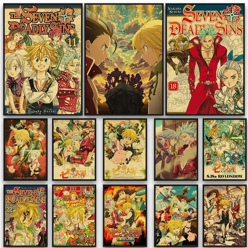 Anime The Seven Deadly Sins Posters Kraft Paper Picture Cartoon Wall Sticker Poster And Bedroom Nostalgia Picture Art Posters
Anime The Seven Deadly Sins Posters Kraft Paper Picture Cartoon Wall Sticker Poster And Bedroom Nostalgia Picture Art Posters