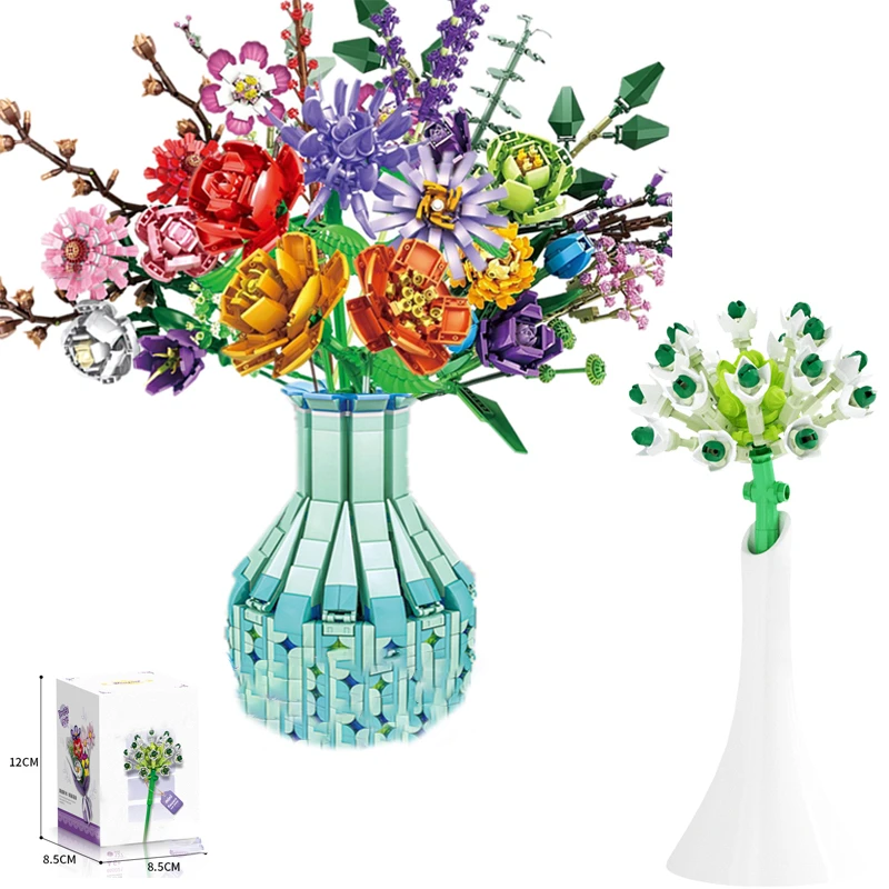Rose Gypsophilas Flower Vase Daisy Bouquet Building Blocks Potted Model Home Decoration DIY Children's Educational Assembly Toys
Rose Gypsophilas Flower Vase Daisy Bouquet Building Blocks Potted Model Home Decoration DIY Children's Educational Assembly Toys