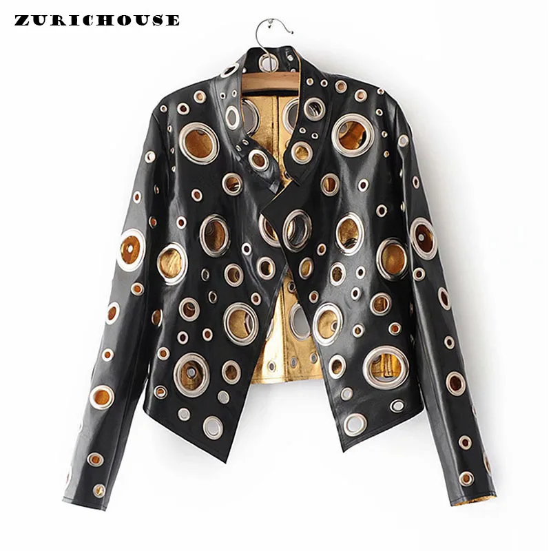 Faux Leather Jacket Women Streetwear PU Motorcycle Jackets Chic Bronzing Design Metal Ring Punk Cropped Coat 2022 New
Faux Leather Jacket Women Streetwear PU Motorcycle Jackets Chic Bronzing Design Metal Ring Punk Cropped Coat 2022 New