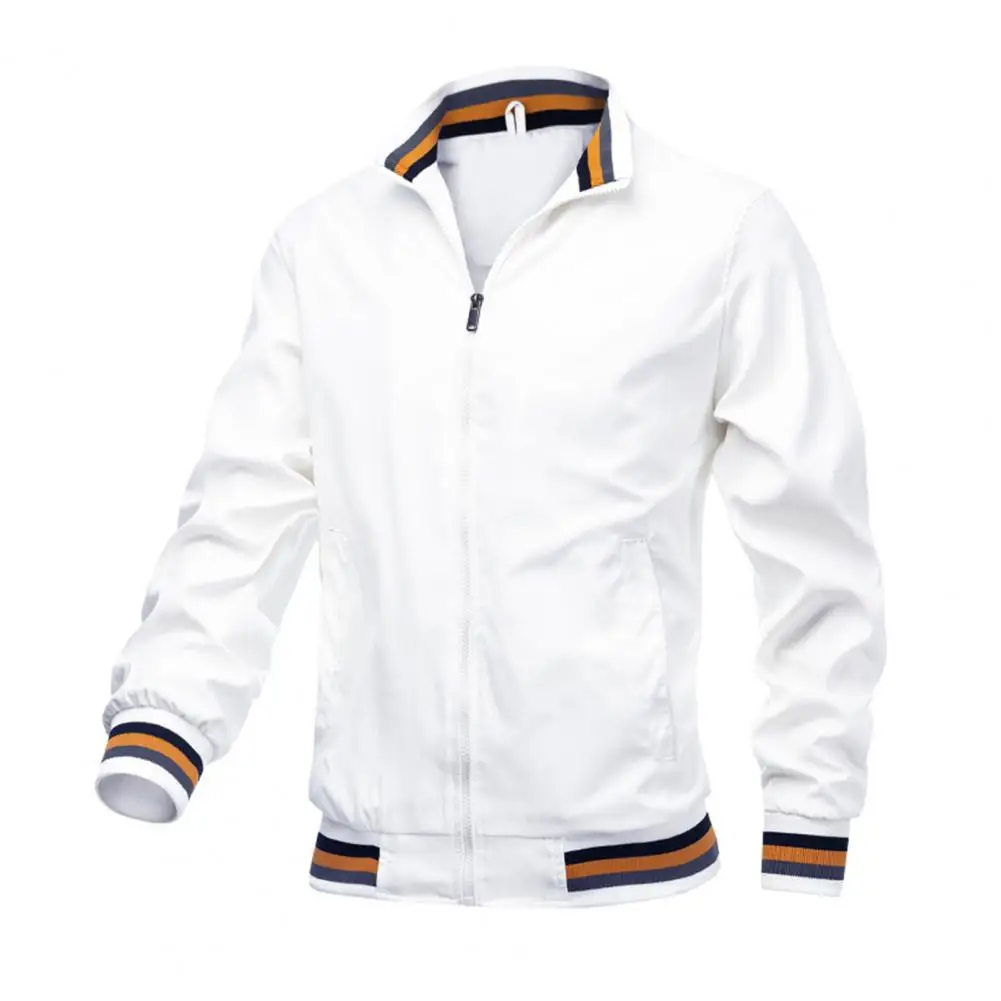 Men Solid Color Windbreaker Men's Casual Sports Coat with Stand Collar Zipper Placket Side Pockets for Spring Autumn Zipper
Men Solid Color Windbreaker Men's Casual Sports Coat with Stand Collar Zipper Placket Side Pockets for Spring Autumn Zipper