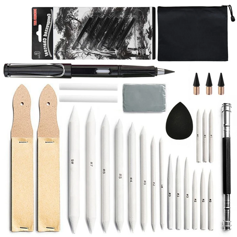 Stumps,Tortillions Set Sandpaper Pencil Sharpener Pointer Pencil Extension Tool and Eraser for Student Sketch Drawing
Stumps,Tortillions Set Sandpaper Pencil Sharpener Pointer Pencil Extension Tool and Eraser for Student Sketch Drawing