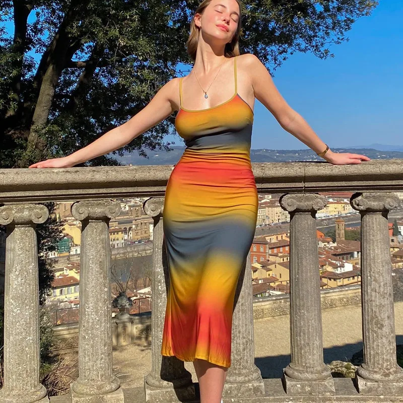 Colorful Print Midi Bodycon Dress Backless Spaghetti Strap Y2K Sexy Split Women Dresses Boho Casual 2022 Summer Party Dress
Colorful Print Midi Bodycon Dress Backless Spaghetti Strap Y2K Sexy Split Women Dresses Boho Casual 2022 Summer Party Dress