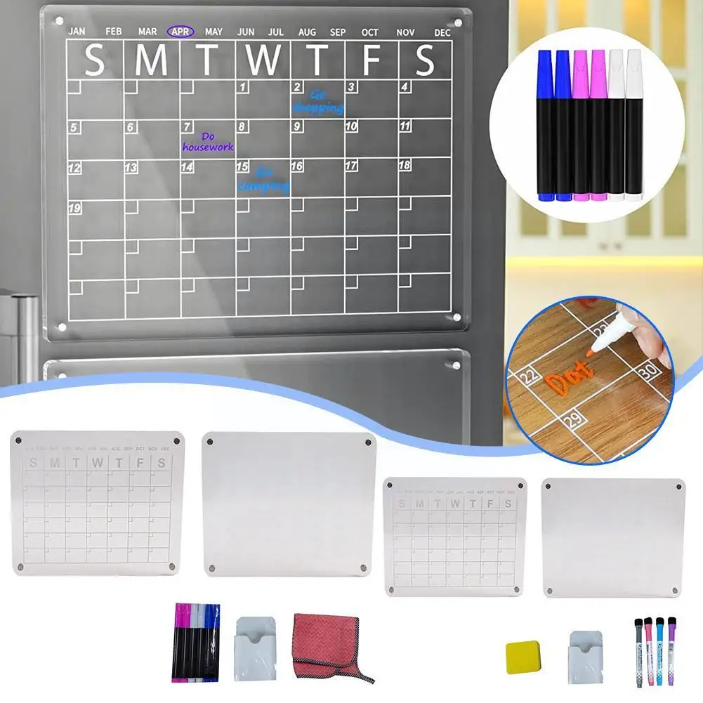 Magnetic Acrylic Board for The Refrigerator Daily Weekly Monthly Planner Marker Board Dry Erase Magnetic Calendar Memo Boar Y0G6
Magnetic Acrylic Board for The Refrigerator Daily Weekly Monthly Planner Marker Board Dry Erase Magnetic Calendar Memo Boar Y0G6