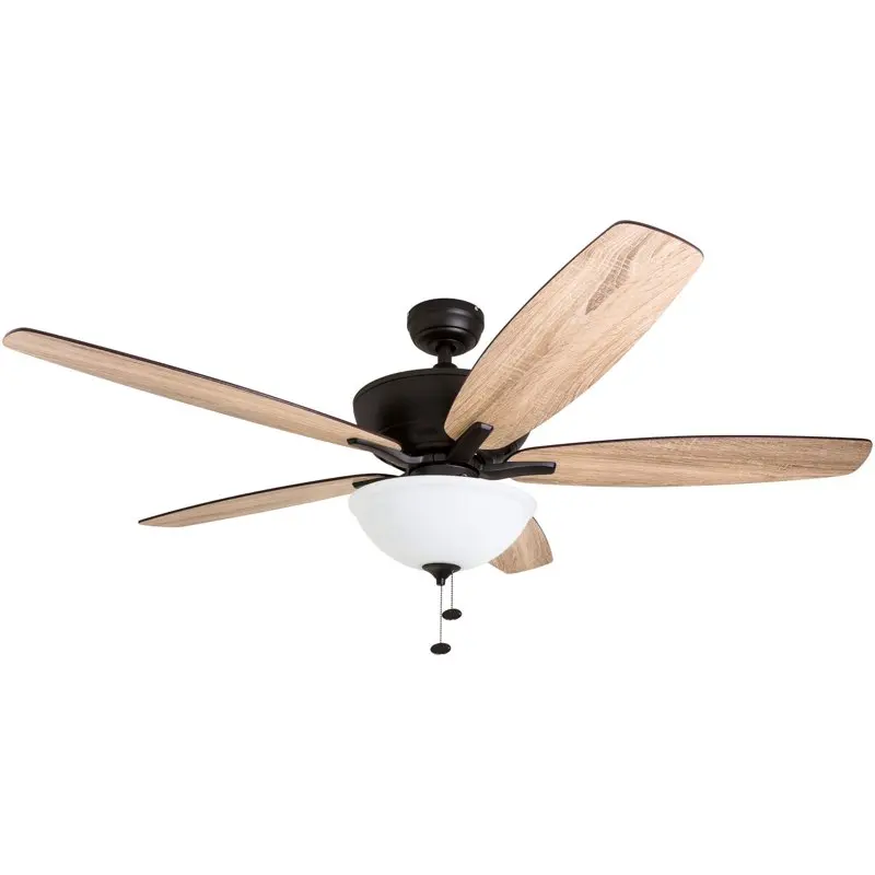 Denon 60" Bronze Large Room Ceiling Fan with 5 Blades, Bowl Light Kit, Pull Chains & Reverse Airflow
Denon 60" Bronze Large Room Ceiling Fan with 5 Blades, Bowl Light Kit, Pull Chains & Reverse Airflow