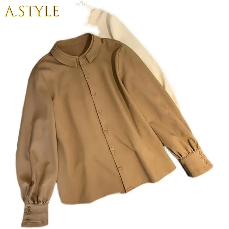Shirts Women Solid Simple All-match Casual Soft Retro Trendy Chic Mujer Spring Autumn All-match Korean Style New Student Clothes
Shirts Women Solid Simple All-match Casual Soft Retro Trendy Chic Mujer Spring Autumn All-match Korean Style New Student Clothes