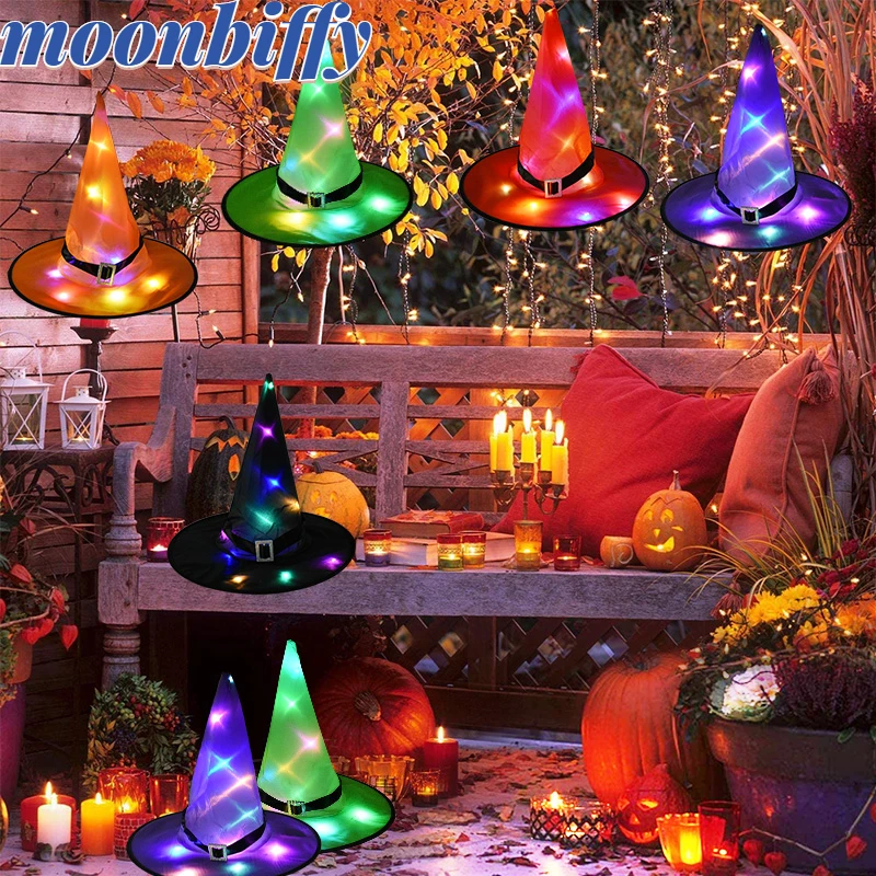 1pcs Halloween Witch Hat with LED Light Glowing Witches Hat Hanging Halloween Decor Suspension Tree Glowing Hat for Kids
1pcs Halloween Witch Hat with LED Light Glowing Witches Hat Hanging Halloween Decor Suspension Tree Glowing Hat for Kids