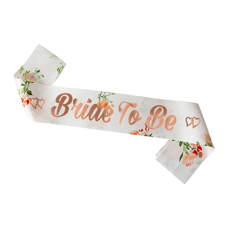

Bride To Be Sash Decor for Girls Rose Gold Bridesmaid Sashes Mother of the Bride Groom Shoulder Strap Scarf Hen Party Supplies