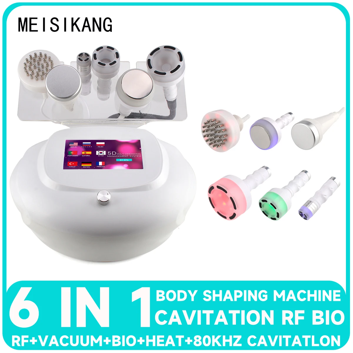 MEISIKANG 6 in1 5D Carving RF Cavitation Massage Instrument Vacuum Ultrasonic Anti-cellulite Body Slimming Weight Loss Machine
MEISIKANG 6 in1 5D Carving RF Cavitation Massage Instrument Vacuum Ultrasonic Anti-cellulite Body Slimming Weight Loss Machine
