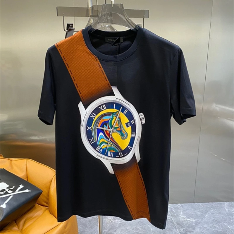 2022 Spring and Summer New Fashion Slim Crew Neck Painted Watch Printed Men's Casual Short Sleeve T-shirt
2022 Spring and Summer New Fashion Slim Crew Neck Painted Watch Printed Men's Casual Short Sleeve T-shirt