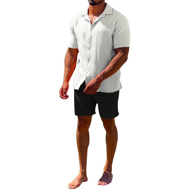 2023 Men's Set V-neck Casual Top+Sports Elastic Waist Fitness Shorts Boutique Two Piece Set
2023 Men's Set V-neck Casual Top+Sports Elastic Waist Fitness Shorts Boutique Two Piece Set