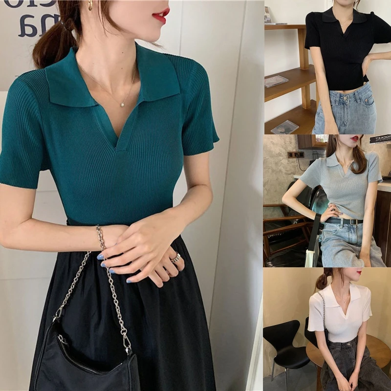New style Women's T Shirt Women Short Sleeved Slim Solid Color Simple Tee T-Shirt
New style Women's T Shirt Women Short Sleeved Slim Solid Color Simple Tee T-Shirt