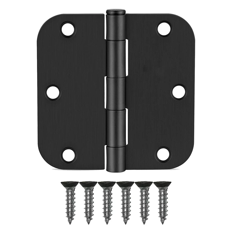 

10Pack Black Door Hinges 3.5 Inch,3 1/2 Interior Door Hinges Flat Hinge 5/8 Inch Radius Corners 3 1/2 Inch 3 1/2 Inch